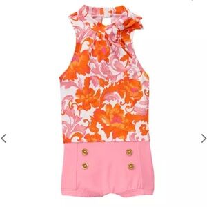 Janie & Jack Floral Swimsuit Clementine Bloom 6-12 Months NWT